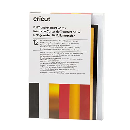 Cricut 2009480 Foil Transfer Insert Royal Flush 12-pack | For use with Card Mat-2x2, 12.1cm x 16.8cm Size R40, 12 Count