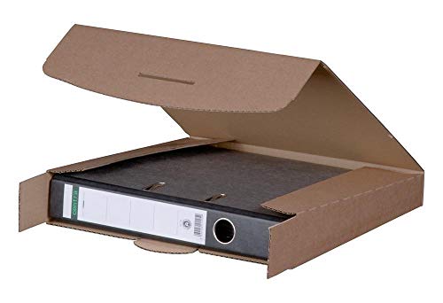 Ropipack Ordnerversandkarton Ordnerversandbox aus Wellpappe mit Steckverschluss 50 mm Braun 320 x 288 x 50 mm - 20 Stück
