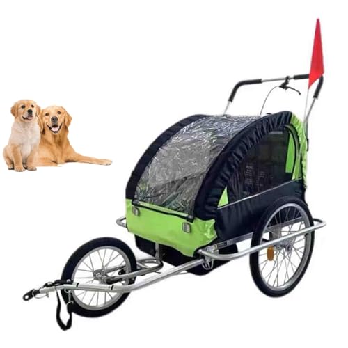 YPDOPORA Fahrrad-Hundeanhänger, Transportbox Für Haustiere, Einfach Zusammenklappbarer Wagenrahmen, Schnellspannrad, Universelle Fahrradkupplung, 2-In-1-Überdachungstransportbox,A