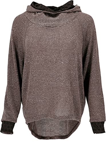 GURU SHOP Hoody, Sweatshirt, Pullover, Kapuzenpullover, Damen, Braun, Baumwolle, Size:M/L (40), Pullover, Longsleeves & Sweatshirts Alternative Bekleidung