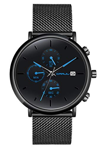 SUPBRO Herren Uhr Männer Wasserdicht Armbanduhr Analog Zifferblatt Business Uhr Datum Ultra Dünne mit Mesh-Armband Designer
