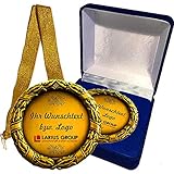 Larius Group Geschenk Medaille 50 Jahre BZW. Ihr Wunschtext Goldene Hochzeit Jubilar Namenstag mit Schachtel BZW Halsband (mit Wunschtext und Schachtel)