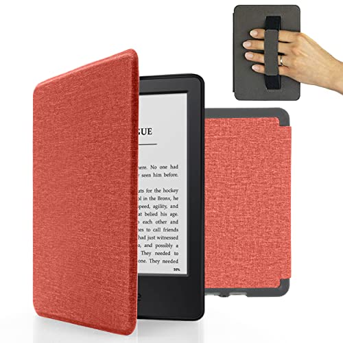 MyGadget Hülle für Amazon Kindle Paperwhite 7. Generation (bis 2017-6 Zoll) mit Handschlaufe & Auto Sleep/Wake Funktion - Flip Case in Pink