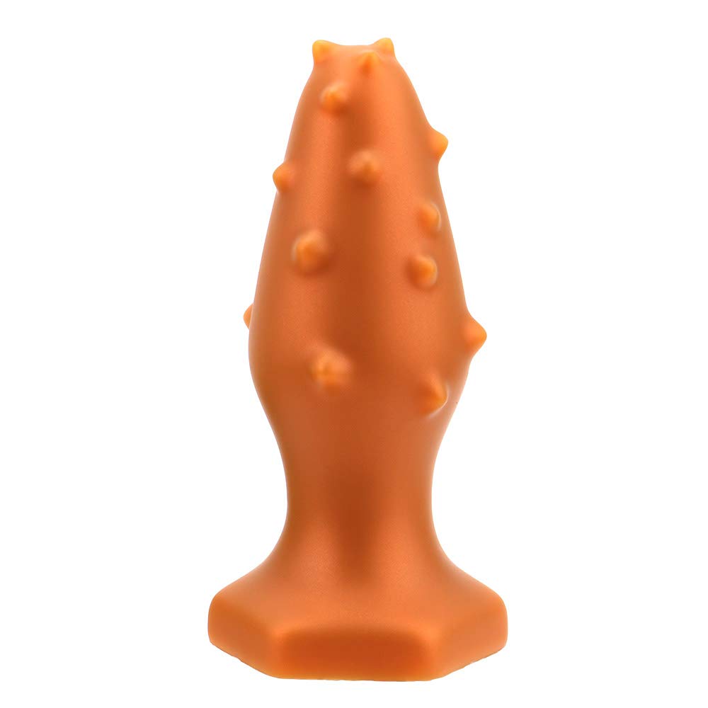 NNMNBV Silikon Anal Expansion Super Soft Groß Anal Plug Soft Thorn Anfänger Spiele Anus Dilator Massage Stimulation (XL,Golden)