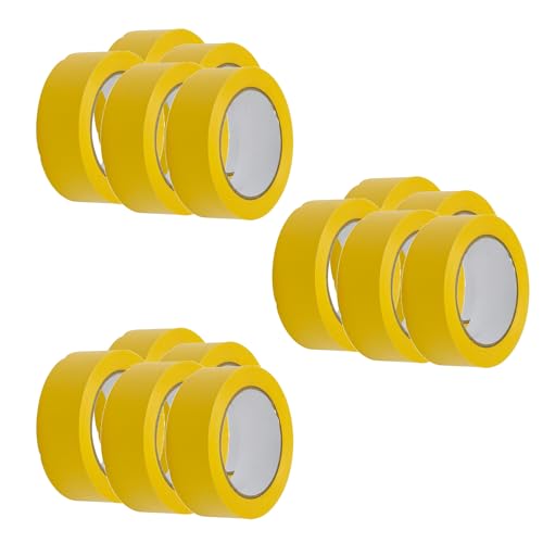 Handelskönig 15 x PVC-Schutzband gelb 38 mm gerillt Klebeband Putzerband Putzband