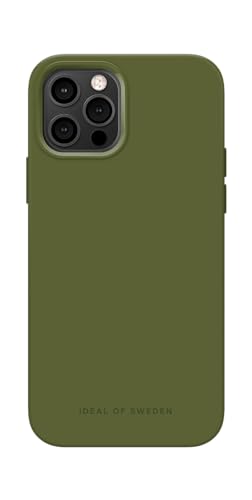 IDEAL OF SWEDEN Griffige Silikon-Handyhülle mit Einer glatten Haptik und leichtem Gefühl - Schützende stoßfeste Hülle in trendigen Farbdesigns, Kompatibel mit iPhone 12/12 Pro (Khaki)