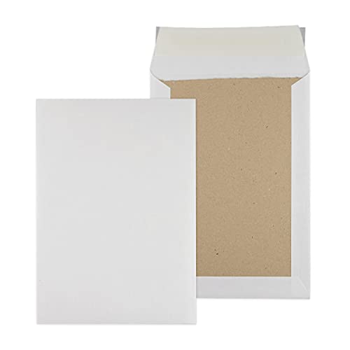 Papprückwandtaschen Versandtaschen B5 C5 | braun oder weiß | Diverse Formate (C5 162x229 mm, 50 Stück, weiß - ohne Fenster)