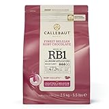 CALLEBAUT Receipe RB1 - Ruby Kuvertüre Callets, Pinke Schokolade, 47,3 % Kakao, 2,5 kg - 1er Pack