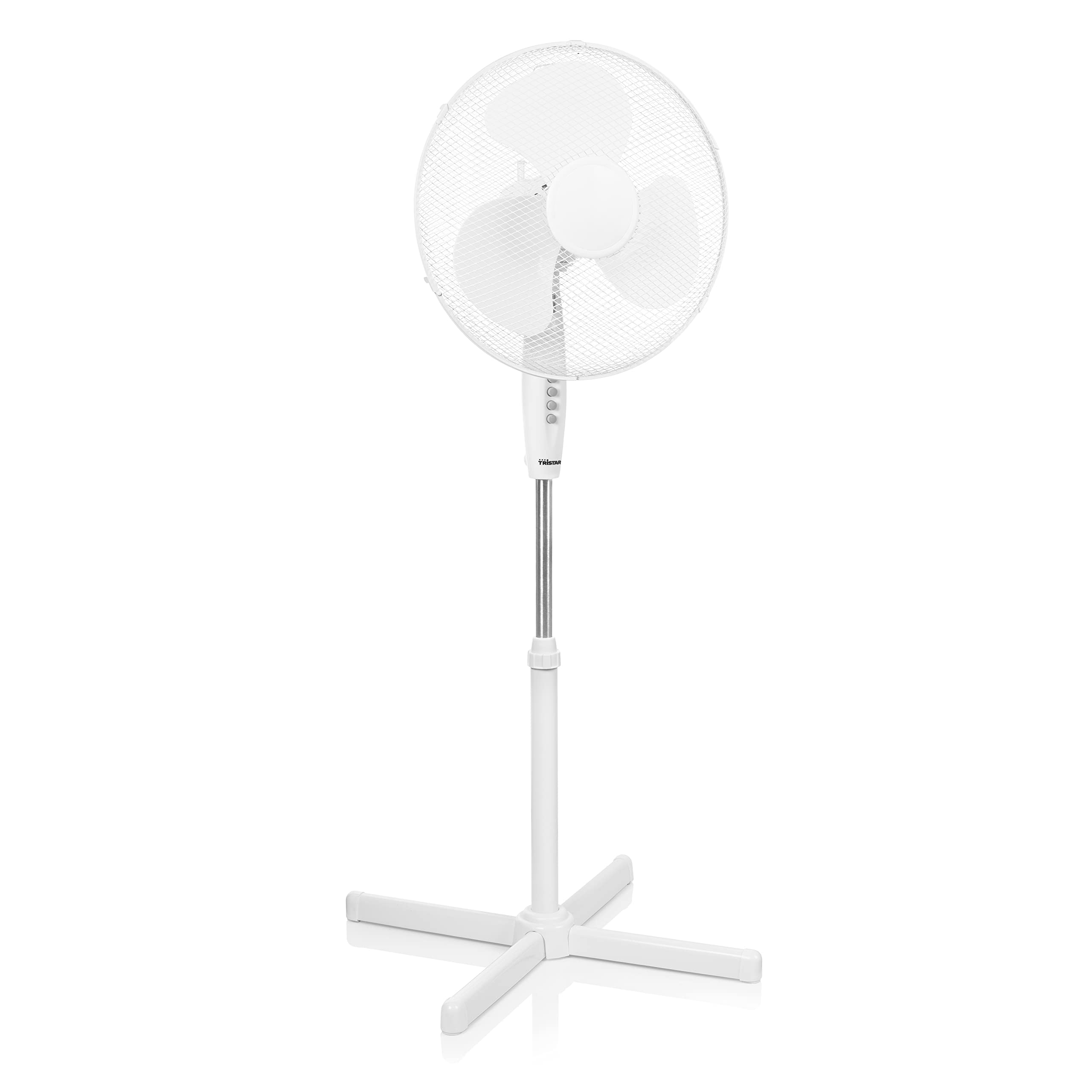 Tristar VE-5893 Standventilator 40 cm Durchmesser, 3 Geschwindigkeitsstufen, Weiß, 105 - 125 cm