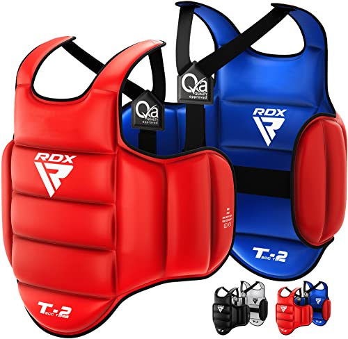 RDX Körperschutz Kampfsport, SATRA Genehmigt, Reversible Kickboxen Bauchschutz, MMA Boxen Muay Thai Body Protector, Karate Kampfweste, Körperschutzweste Taekwondo Brustschutz Körperpanzer Chest Guard