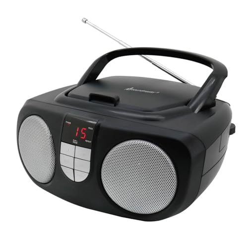 Soundmaster SCD1400 Radio tragbarer CD Player Radio AUX-IN Kinderradio Boombox, Farbe:schwarz