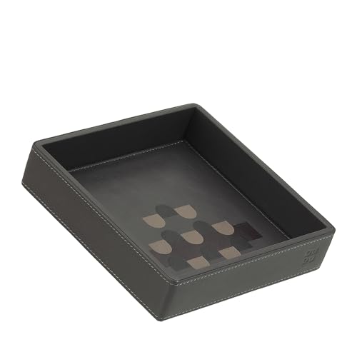 DUDU Design Farbiger Leder-Tschenleerer, 14x14cm, mit Geschenkbox Anthracite Mosaic