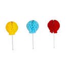 Ballon-Plektren, Wabenmuster, verschiedene Farben, Rot, Gelb und Blau, ca. 7,5 cm