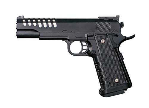 Rayline Softair Rayline RV303 Schwarz Metall Softair Pistole (Federdruck) Gewicht 350 g, 6mm Kaliber, Farbe: Schwarz, (unter 0,5 Joule - ab 14 Jahre), Länge: 220 mm