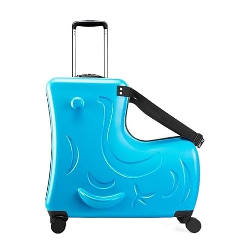 TedmaR 20"/24" Mitfahr-Reisekoffer mit Passwortsperre. Rollgepäck mit Rollen, Tragewagen und speziellem Design for Mitfahren, perfekt for Familienurlaube und Ausflüge (Color : Blue, Size : 20Inch)