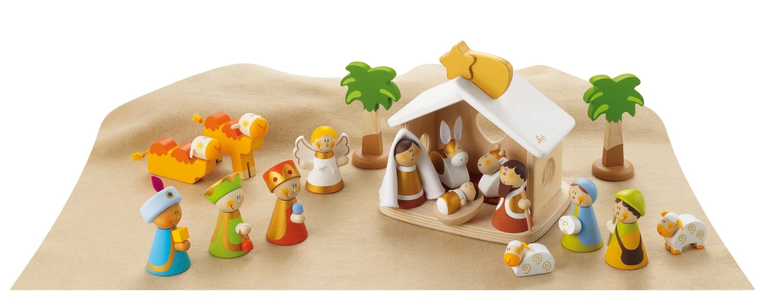 Trudi Sevi : Large Wooden Nativity Scene