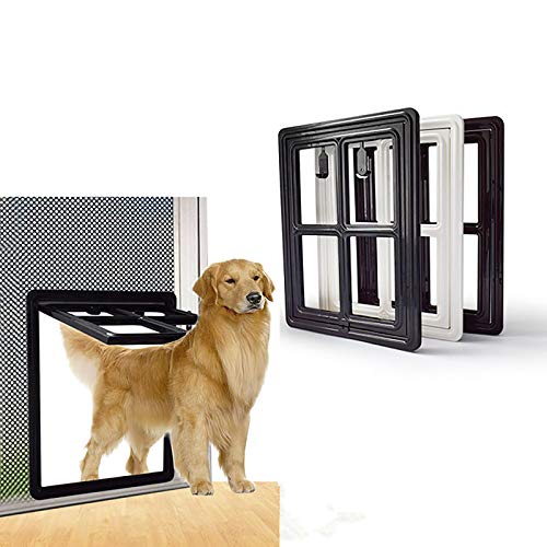 ANQI Haustier-Gitter für Hunde, magnetisch, abschließbar, für große Hunde, Katzen, einfache Installation, Schwarz, XL