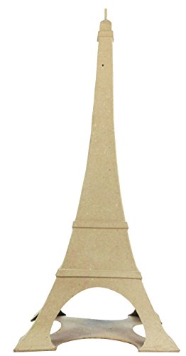 Décopatch LA006O Träger L aus Pappmaché, Eiffelturm, 24 x 24 x 56 cm, zum Verzieren, Kartonbraun