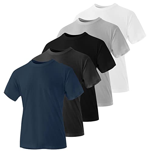 Iron Mountain IMTS238 Herren Rundhals T-Shirts aus Bio-Baumwolle und recyceltem Polyester, umweltfreundlich, verschiedene Arbeitskleidung, 5er-Pack, S