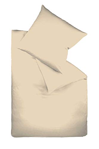 Fleuresse Interlock-Jersey-Bettwäsche, Baumwolle, beige, 135 x 200 cm
