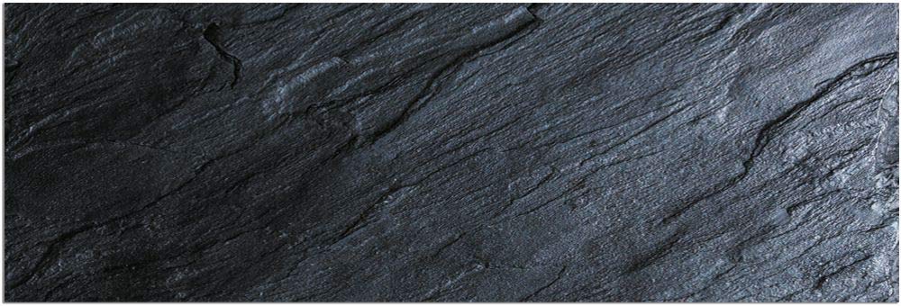 Teppich Läufer Stein-Optik Schiefer schwarz als Küchenteppich - Rutschfester Küchenläufer in 60x180 cm als Flur Brücke - Waschbarer Teppichläufer für Küche, Schlafzimmer, Wohnzimmer