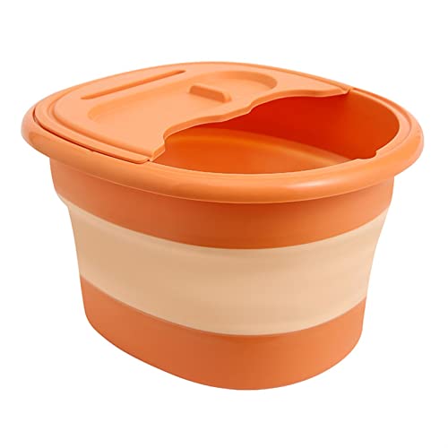 SUKORI Fußbad Foot Soak Tub Portable Foot Warmer Water Bucket Easy To Carry Pedicure And Massager Tub For Stress Relief Home Spa (Color : Orange)