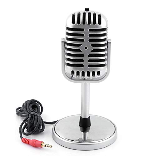 Nikou Kompaktes klassisches Stereo-Stereo-Mikrofon Praktisches Mikrofon Mikrofon-Audiokabel Kompatibel für P-C-Notebooks mit 1,8 M 3,5 mm