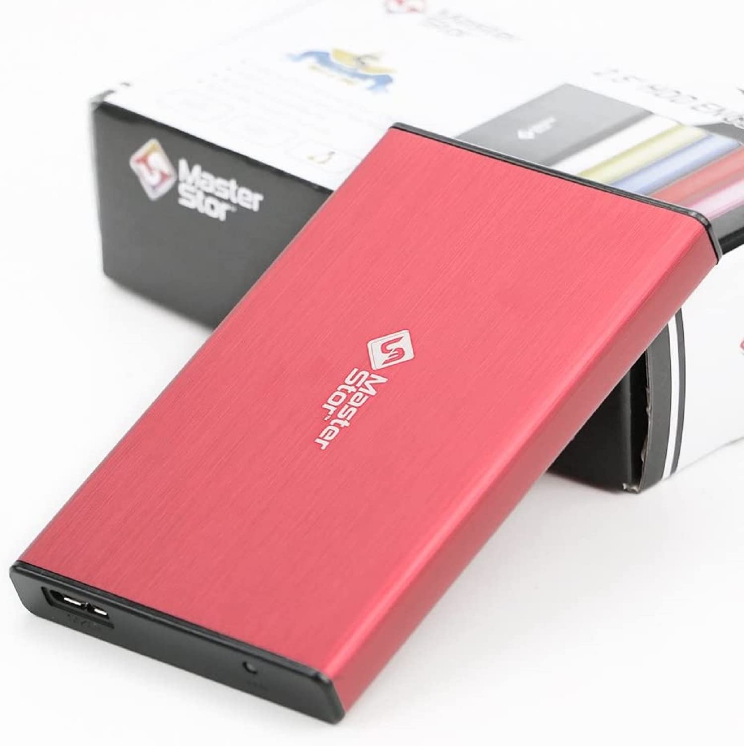 Peak Health MasterStorb Externe Festplatte, USB 3.0, superschnell, 6,3 cm (2,5 Zoll), SATA, tragbare Festplatte, Rot, Silber, Schwarz, Blau und Pink - 1TB