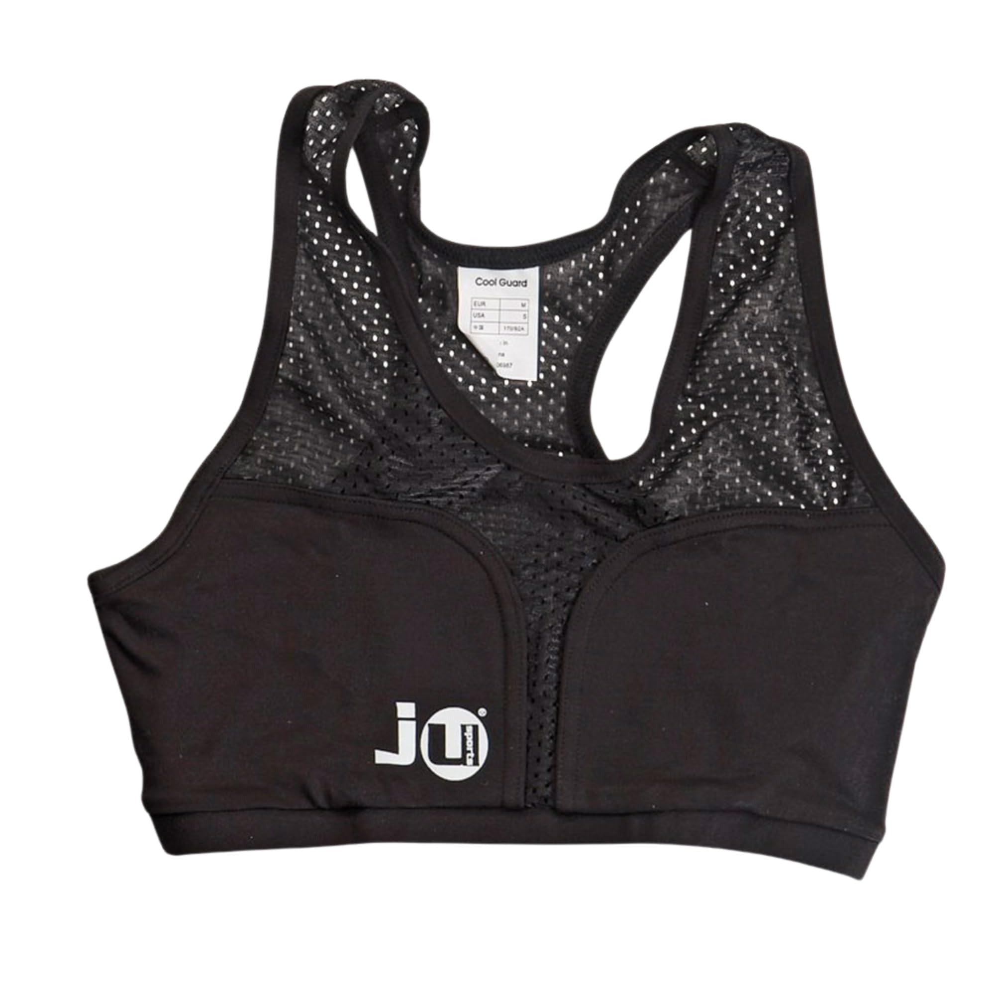 Ju-Sports Lycra-Top für Damen - schwarz I Atmungsaktiver Brustschutz-Bestandteil Cool Guard I Bequemer Sport-BH aus Lycra I Verwendbar mit Hartschalen I Größe M