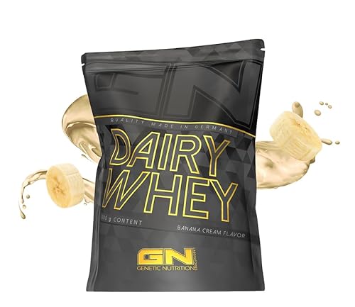 GN Laboratories 100% Dairy Whey Protein Pulver 1000g (Banana Cream) – Eiweißpulver zum Muskelaufbau – Proteinpulver für Protein Shake