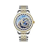Uhren Herrenmode Japanisches Quarz Datum Edelstahl Armband Gold Uhr Fische Sternzeichen Symbol - Coole Astrologie Zeichen Uhren