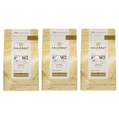 Callebaut W2 White Chocolate Chips (Broschüren) - 3 x 1kg Bundle