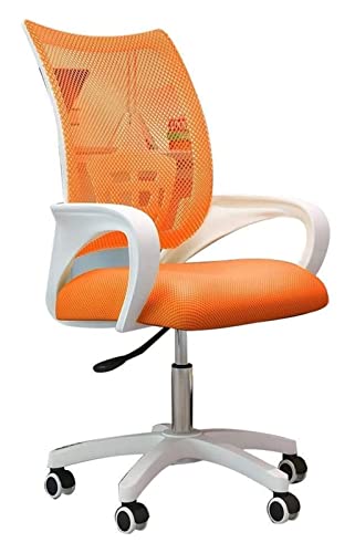 GttuiT Drehstuhl mit Netzrückenlehne, ergonomischer Chefsessel mit niedriger Rückenlehne, drehbarer Lift-Computerstuhl, Spielstuhl, Arbeitsstuhl, Stuhl (Farbe: Orange), bequemer Jahrestag Vision