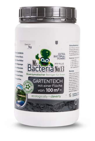 Mr.Bacteria No.13 Bioenzymatischer Reiniger für Ihren GARTENTEICH MIT Einer FLÄCHE VON 100m2+ 1000g - 1 Stück