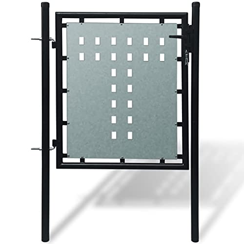 Hardware Fechten & Barrieretore - Schwarz Einzeltür Zauntor 100 x 150 cm