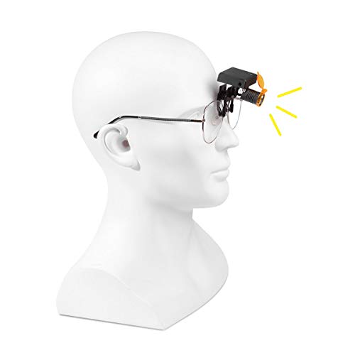 Stirnlampe Scheinwerfer 3W LED Wireless Scheinwerfer für Fernglas Lupen Brille mit optischem Filter Clip-on Typ + Aufbewahrungsbox