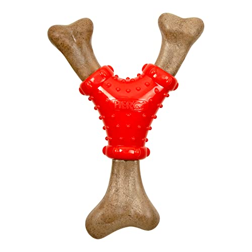 Hero Bonetics Noisy Joint Wishbone - fördert gesunde Zähne, Zahnfleisch und Geist - Holzduft - für große Hunde