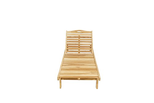 Ploß Outdoor furniture Archimedes Sonnenliege, Eco Teak Natur, 200 x 70 x 36 cm