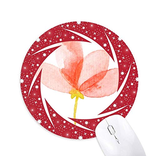 Aquarell Schwache Pink Blume Cartoon Wheel Maus Pad Runde Red Rubber