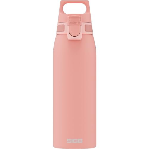 SIGG - Edelstahl Trinkflasche - Shield ONE Pink - Für Kohlensäurehaltige Getränke Geeignet - Auslaufsicher - Federleicht - BPA-frei - Pink - 1L