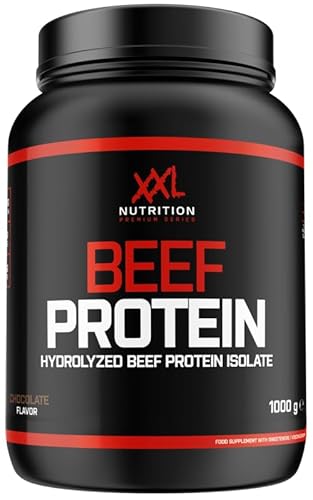 XXL Nutrition - Beef Protein Pulver - Whey Protein - 92,1% Proteinanteil - Schokolade - 1000 Gramm