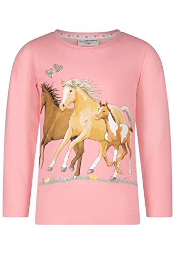 SALT AND PEPPER Mädchen Girls L/S Horses Print T-Shirt, pink, Normal