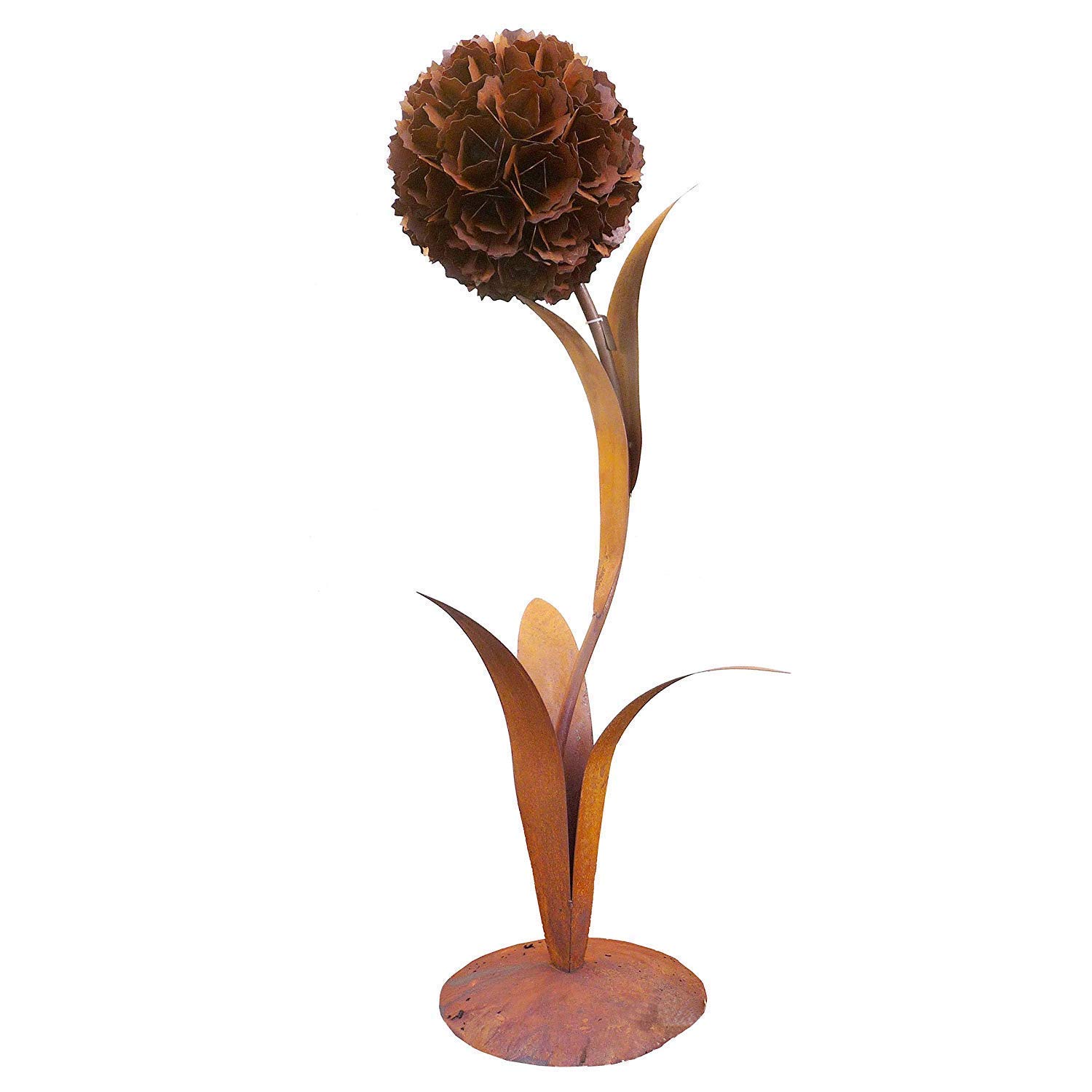 terracotta-toepfe-de Blume ca. 130 cm aus Metall, in Edelrost Optik, Rost Deko für Garten und Wohnung Pusteblume Blüte