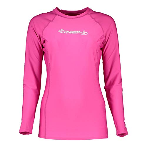 O'Neill Wetsuits Damen Uv Schutz WMS Basic Skins L/S Crew Rash Vest, Pink, XL