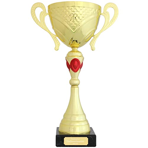 pokalspezialist Wanderpokal Laval mit Gravur Pokal Trophäe Gold 37 cm hoch jetzt selbst gestalten
