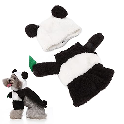 Panda Haustierkostüm,Halloween Panda Design Welpenkleidung Weiches Exquisites Design Hund Weihnachtskostüm mit Mütze für kleine und mittelgroße Hunde(XL)
