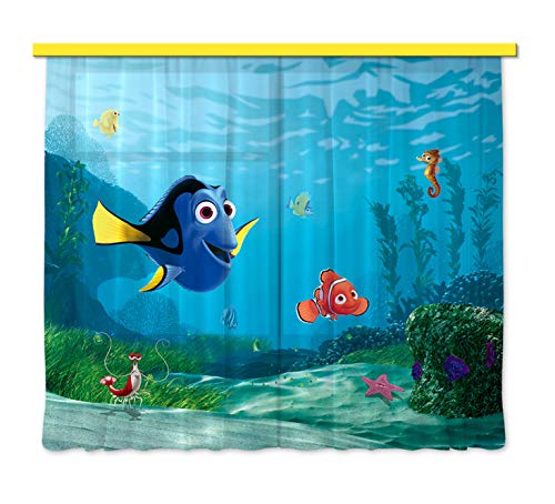 Dory und Nemo auf Unterwasserspaziergang, Disney, Vorhänge für ein Kinderzimmer, 180 x 160 cm.