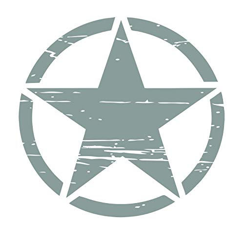 Auto Aufkleber ARMY Militär Stern Sticker Wandtattoo Wandaufkleber USA Star Armee Amerika (100cm x 100cm, Grau)