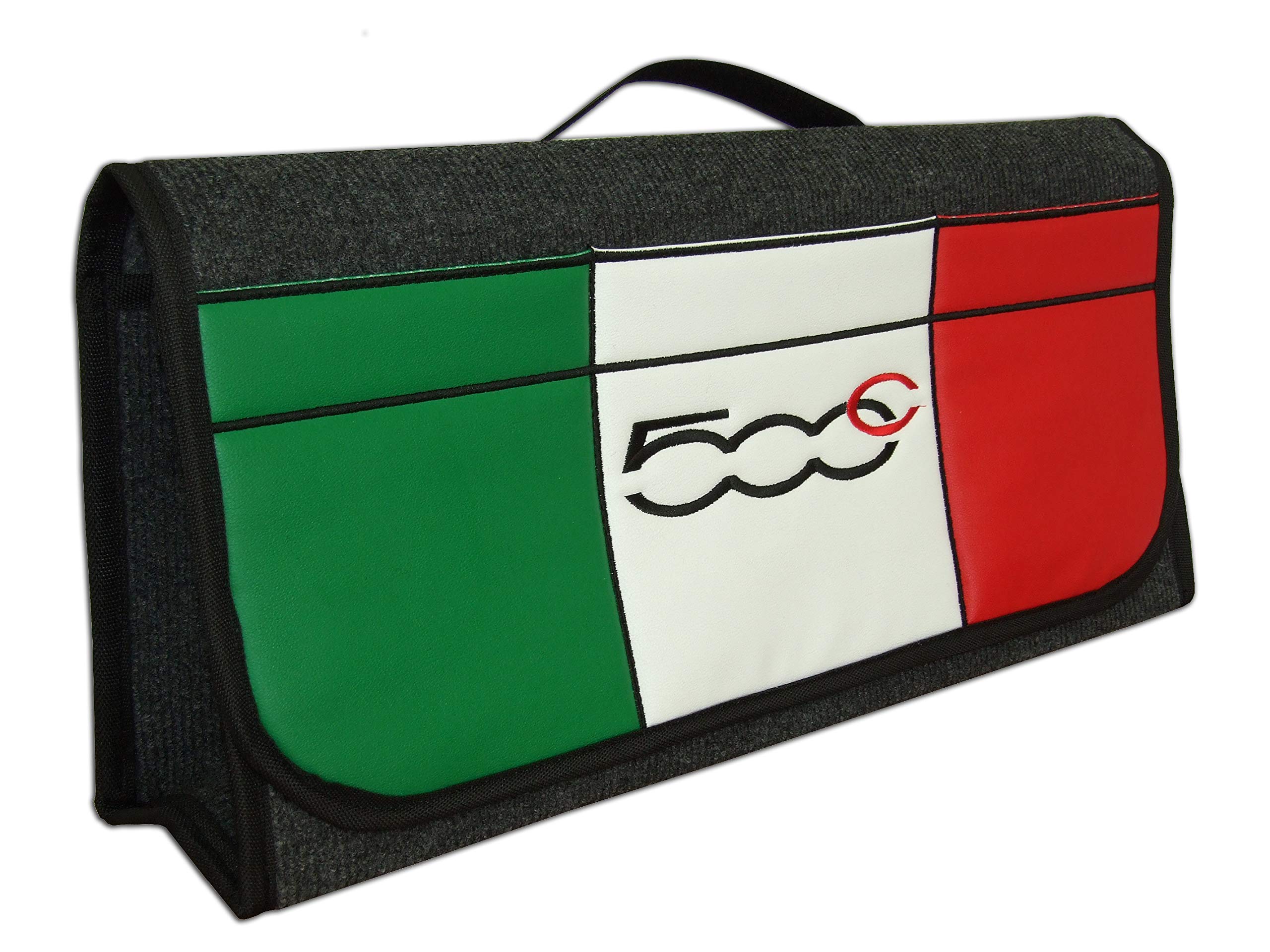 Aufbewahrungstasche für den Kofferraum, mit italienischer Flagge, Kunstleder, Vordertasche für 500 °C