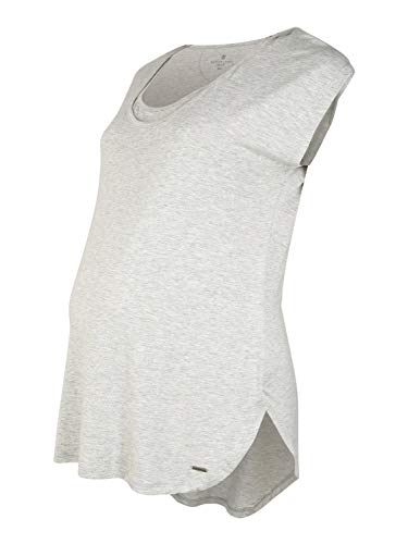 bellybutton Maternity Damen Melissa-Stillshirt 1/4 Arm Umstandslangarmshirt, Grau (Light 8100), 34 (Herstellergröße: XS)